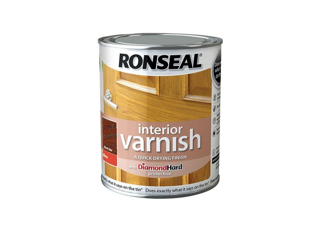 Ronseal Interior Varnish Quick Dry Gloss Dark Oak 250ml Ronseal - RockBottom Nothampton