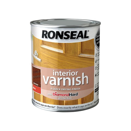 Ronseal Interior Varnish Quick Dry Gloss Dark Oak 250ml Ronseal - RockBottom Nothampton