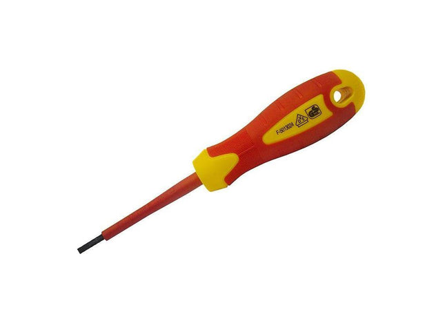 Faithfull VDE Soft Grip Screwdriver Parallel Slotted Tip 4.0 x 100mm Faithfull - RockBottom Northampton