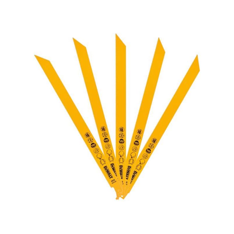 Dewalt Power Tools Bi-Metal Reciprocating Blade for Universal Use 305mm (Pack 5) DeWALT Power Tools - RockBottom Northampton