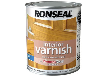 Ronseal Interior Varnish Quick Dry Satin Light Oak 250ml Ronseal - RockBottom Nothampton