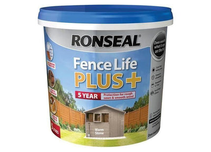 Ronseal Fence Life Plus+ Warm Stone 5 litre Ronseal - RockBottom Nothampton