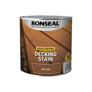 Ronseal Quick Drying Decking Stain Rich Teak 2.5 litre Ronseal - RockBottom Nothampton