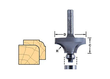 Trend 46/12 x 1/4 TCT Bearing Guided Ovolo & Round Over 4.8mm Radius Trend - RockBottom Northampton