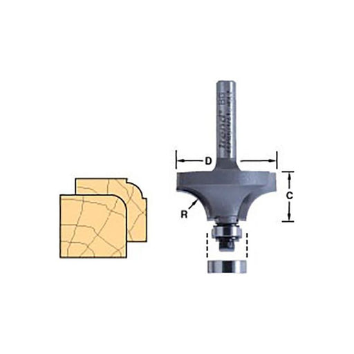 Trend 46/12 x 1/4 TCT Bearing Guided Ovolo & Round Over 4.8mm Radius Trend - RockBottom Northampton
