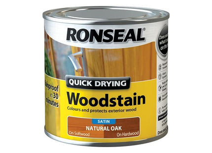 Ronseal Quick Drying Woodstain Satin Natural Oak 250ml Ronseal - RockBottom Nothampton