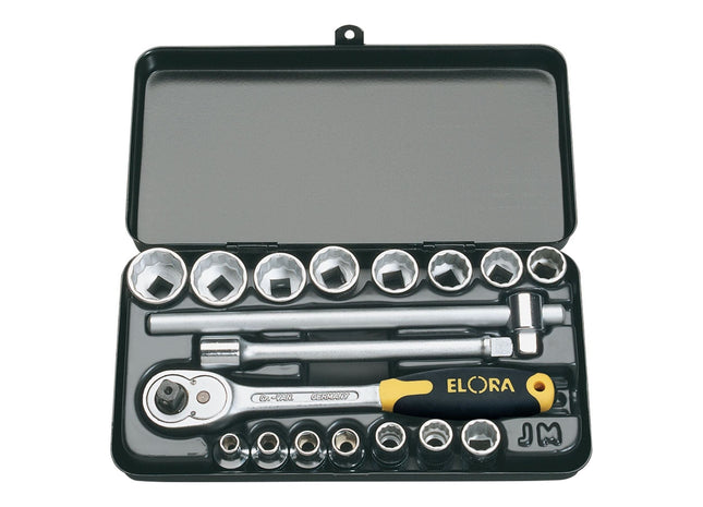 Draper Elora Metric Socket Set, 3/8" Sq. Dr. (18 Piece) 25932 Draper - Town Tools 