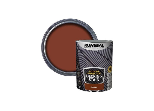 Ronseal Ultimate Protection Decking Stain Rich Mahogany 5 litre Ronseal - RockBottom Nothampton