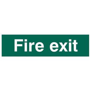 Scan Fire Exit Text Only - PVC Sign 200 x 50mm Scan - RockBottom Nothampton