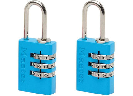 Master Lock Aluminium 3-Digit Combination 20mm Padlock Colour x 2 Master Lock - RockBottom Northampton