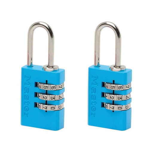 Master Lock Aluminium 3-Digit Combination 20mm Padlock Colour x 2 Master Lock - RockBottom Northampton