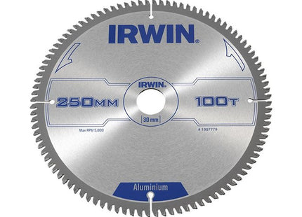 Irwin® Professional Aluminium Circular Saw Blade 250 x 30mm x 100T TCG IRWIN® - RockBottom Northampton