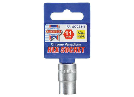 Faithfull Hexagon Socket 3/8in Drive 11mm Faithfull - RockBottom Northampton