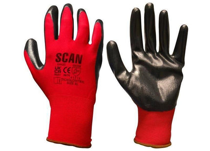 Scan Nitrile Coated Knitted Gloves - M (Size 8) Scan - RockBottom Nothampton