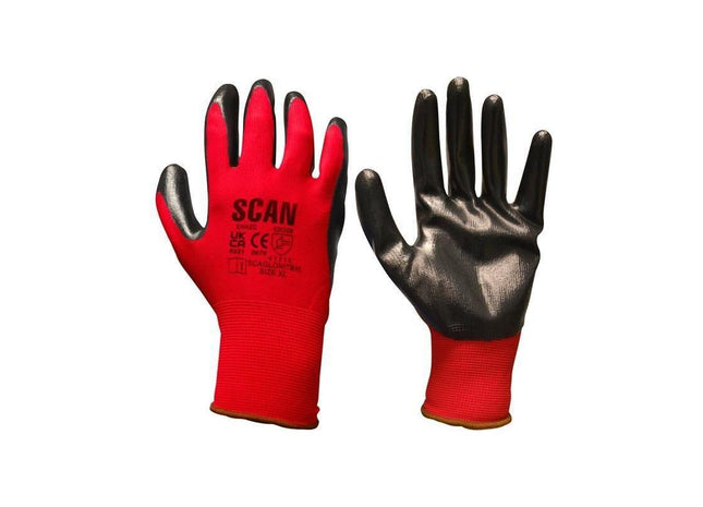 Scan Nitrile Coated Knitted Gloves - M (Size 8) Scan - RockBottom Nothampton