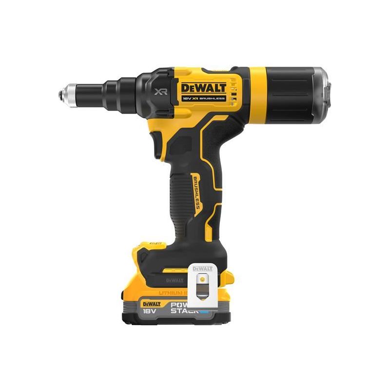 Dewalt Power Tools DCF403E1T XR 3/16in Brushless Riveter 1 x 1.7Ah POWERSTACK™ Li-ion DeWALT Power Tools - RockBottom Northampton