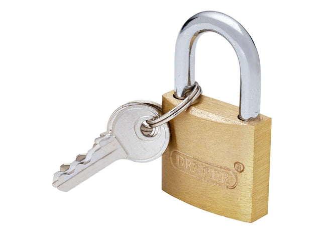 Draper Brass Cylinder Padlock, 30mm Draper - Town Tools