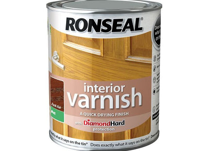 Ronseal Interior Varnish Quick Dry Matt Dark Oak 250ml Ronseal - RockBottom Nothampton