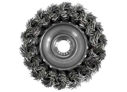 Faithfull Wire Cup Brush Twist Knot 65mm M14x2, 0.50mm Steel Wire Faithfull - RockBottom Northampton