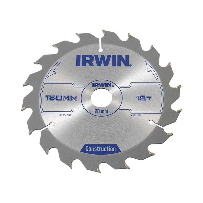 Irwin® Construction Circular Saw Blade 150 x 20mm x 18T ATB IRWIN® - RockBottom Northampton