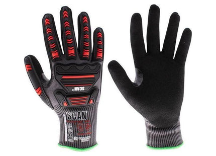 Scan Nitrile Palm Impact Cut D Gloves - L (Size 9) Scan - RockBottom Nothampton