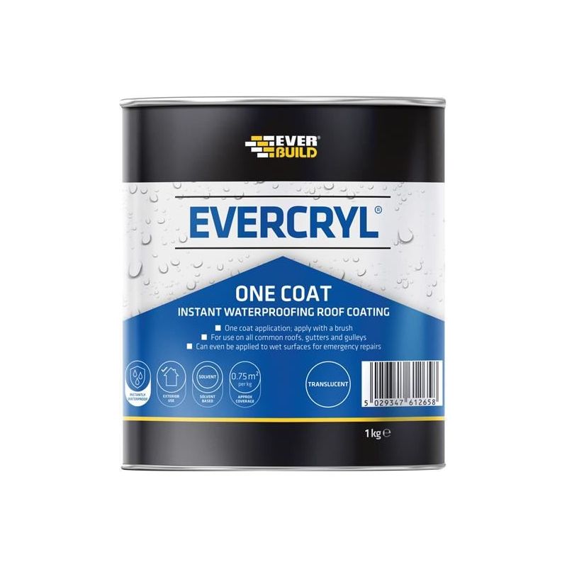 Everbuild Sika EVERCRYL® One Coat Clear 1kg Everbuild Sika - RockBottom Northamptin