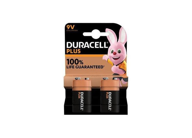 Duracell 9V Plus Power +100% Batteries (Pack 2) Duracell - RockBottom Northampton