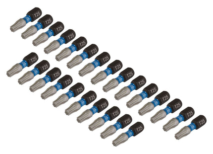 Draper Expert TX-STAR Impact Screwdriver Bits, T25 x 25mm, 1/4" Hex (Pack of 25) Draper - Town Tools 
