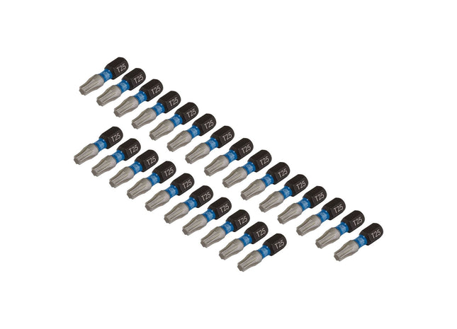 Draper Expert TX-STAR Impact Screwdriver Bits, T25 x 25mm, 1/4" Hex (Pack of 25) Draper - Town Tools 