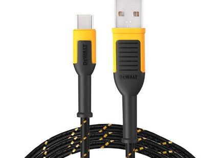 Dewalt Telecoms USB A to USB C Reinforced Charging Cable 1.8m (6ft) DEWALT Telecoms - RockBottom Northampton