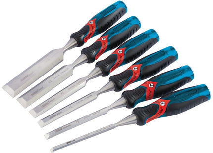 Draper Soft Grip 'Pound Thru' Bevel Edge Wood Chisel Set, 140mm (6 Piece) 70419 Draper - Town Tools 