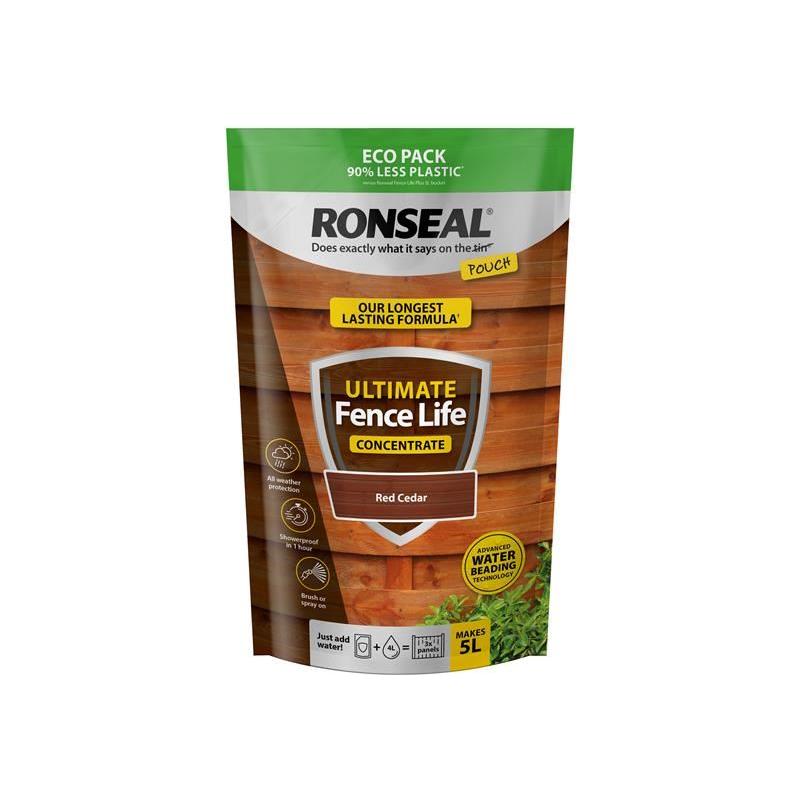 Ronseal Ultimate Fence Life Concentrate Red Cedar 950ml Ronseal - RockBottom Nothampton