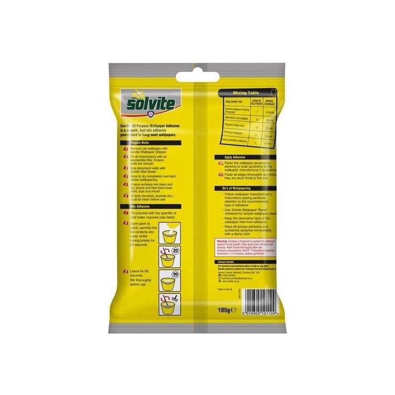 Solvite All Purpose Extra Strong Wallpaper Paste - 10 Roll Sachet Solvite - RockBottom Nothampton