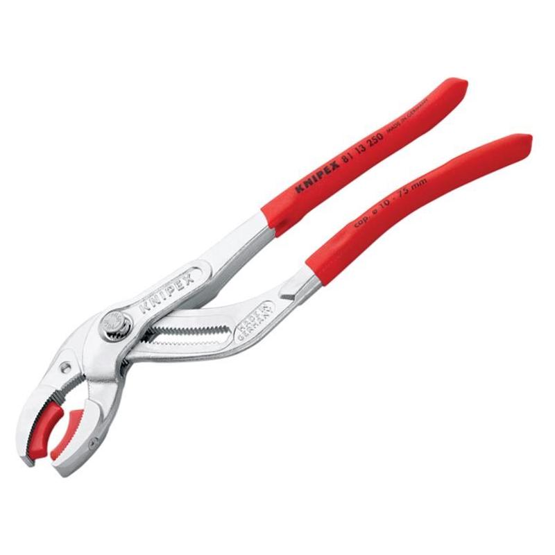 Knipex Plastic Pipe Grip Pliers Plastic Jaws Chrome 250mm - 75mm Capacity Knipex - RockBottom Northampton