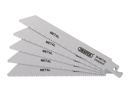 Draper Bi-metal Reciprocating Saw Blades for Metal, 150mm, 10tpi (Pack of 5) Draper - Town Tools 