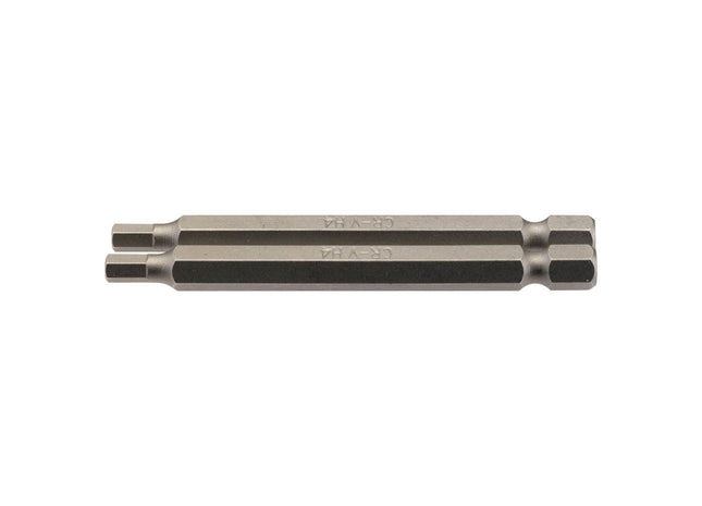 Draper Hexagonal Insert Bit, 4mm, 1/4" Hex, 75mm Long (Pack of 2) 64321 Draper - Town Tools 