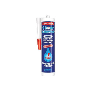Evo-Stik 1 Hour Shower Sealant White 310ml EVO-STIK - RockBottom Northamptin