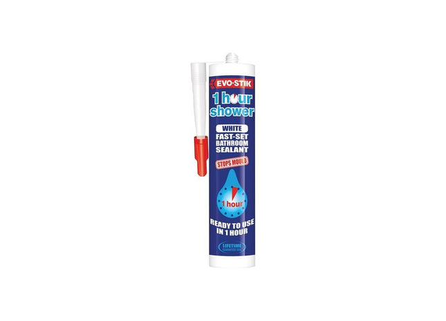Evo-Stik 1 Hour Shower Sealant White 310ml EVO-STIK - RockBottom Northamptin