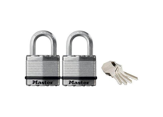 Master Lock Excell™ Laminated Steel 45mm Padlock - 24mm Shackle - Keyed Alike x 2 Master Lock - RockBottom Northampton