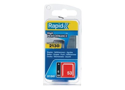 Rapid 53/6B 6mm Galvanised Staples (Pack 2000) Rapid - RockBottom Nothampton