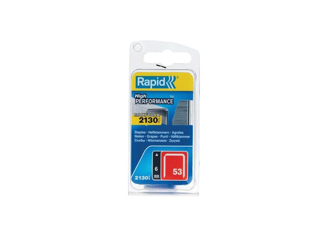 Rapid 53/6B 6mm Galvanised Staples (Pack 2000) Rapid - RockBottom Nothampton