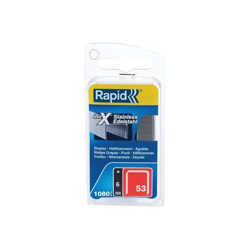 Rapid 53/6B 6mm Stainless Steel Fine Wire Staples (Box 1080) Rapid - RockBottom Nothampton