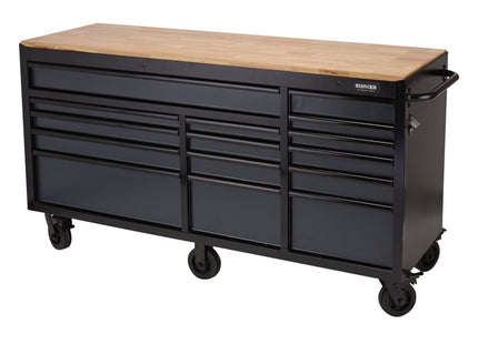Draper BUNKER Workbench Roller Tool Cabinet, 15 Drawer, 72", Grey 08241 Draper - Town Tools 
