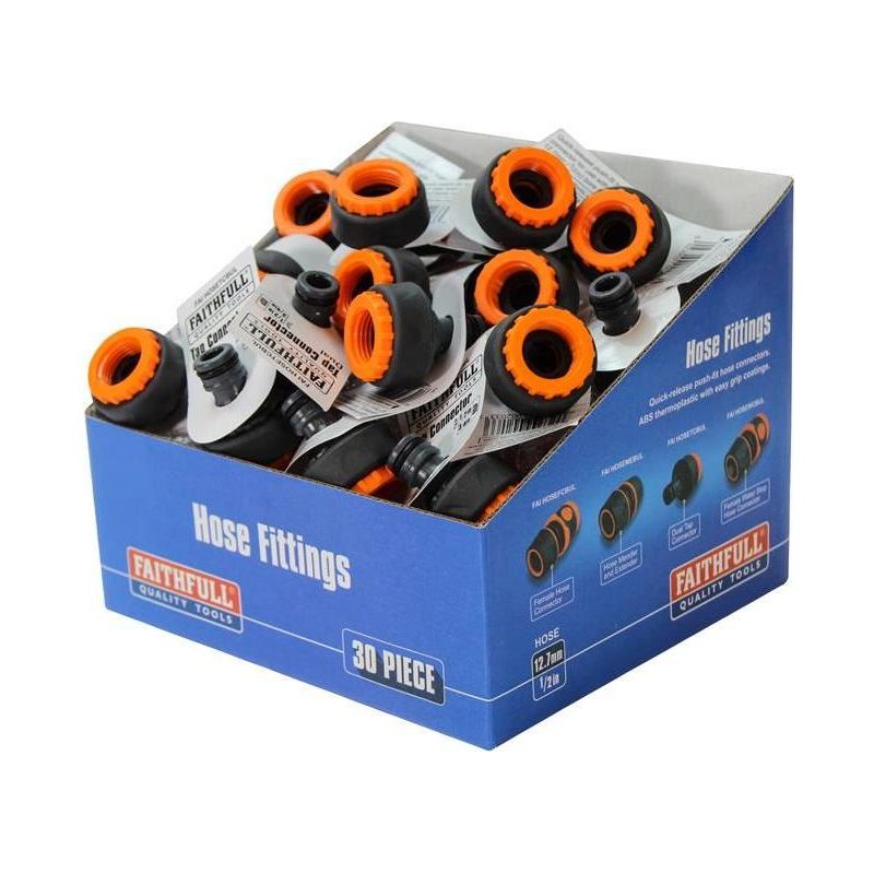 Faithfull Plastic Tap Hose Connector 1/2 & 3/4in (Box 30) Faithfull - RockBottom Northampton