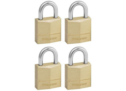 Master Lock Solid Brass 20mm Padlock 3-Pin - Keyed Alike x 4 Master Lock - RockBottom Northampton