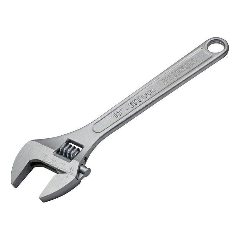 Faithfull Chrome Adjustable Spanner 250mm (10in) Faithfull - RockBottom Northampton