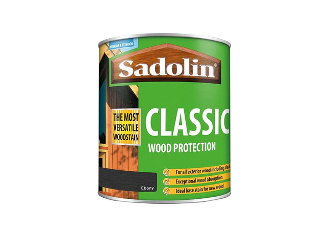 Sadolin Classic Wood Protection Ebony 1 litre Sadolin - RockBottom Nothampton