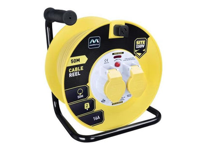 Masterplug Cable Reel 110V 16A Thermal Cut-Out 50m Masterplug - RockBottom Northampton