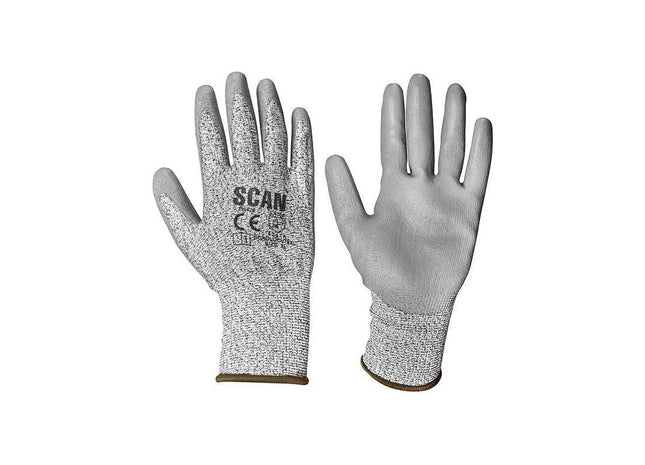 Scan Grey PU Coated Cut 3 Gloves - XL (Size 10) Scan - RockBottom Nothampton