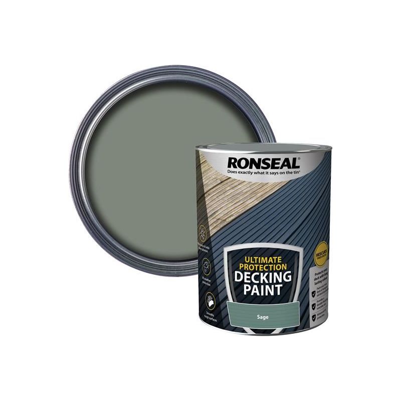 Ronseal Ultimate Protection Decking Paint Willow 5 litre Ronseal - RockBottom Nothampton